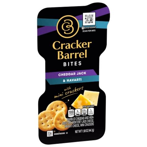 Cracker Barrel Bites Cheddar Jack Cheese Havarti Cheese And Butter Crackers Snack Kit 1 58 Oz