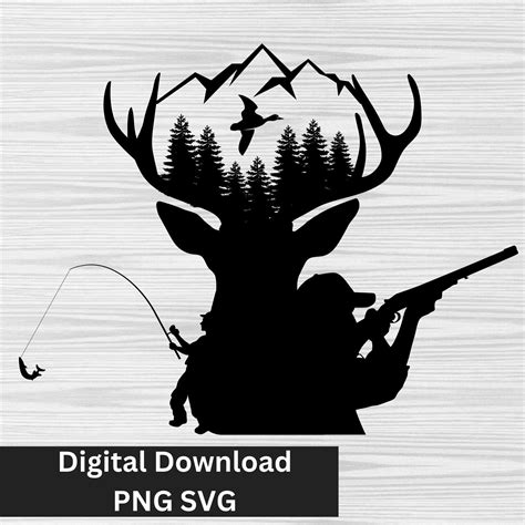 Deer Hunting Svg Fishing Svg Outdoor Scenery Svg Deer Scene Etsy Canada