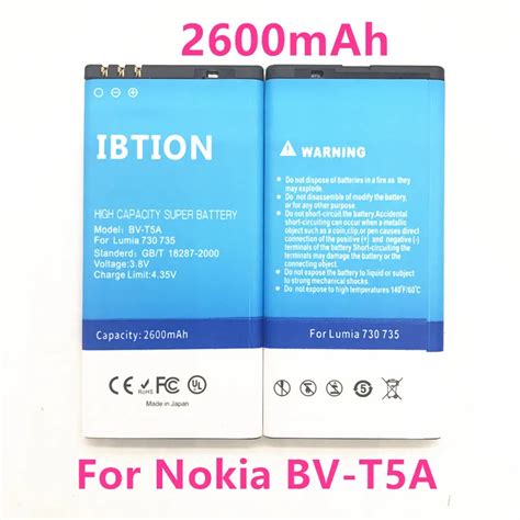 IBTION 3100mAh BV T5A BV T5A BVT5A Li Ion Phone Battery For Nokia Lumia