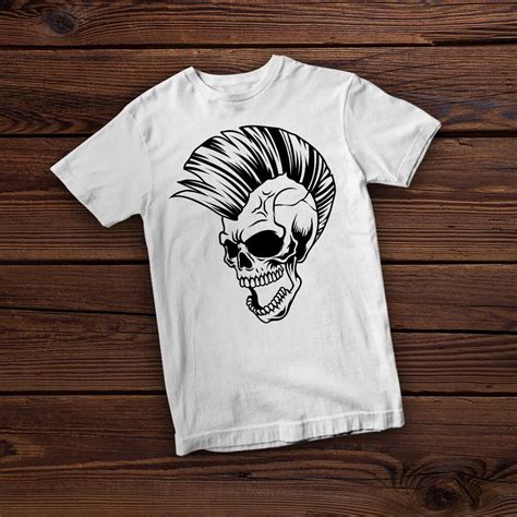 Mohawk Skull Svg File Hairstyle Svg Skull Svg Punk Rock Etsy M Xico