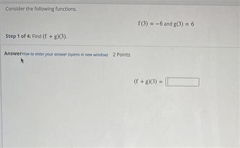 Answered Consider The Following Functions Step 1 Of 4 Find F G 3 Kunduz