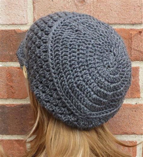 Crochet Slouchy Newsboy Hat Brimmed Beanie 101 Crochet Patterns