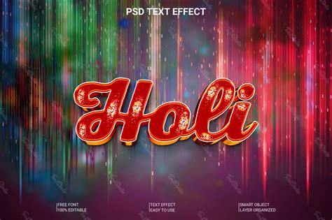 Holi Matrix Colorful Font Style Effect Free Photoshop Psd File