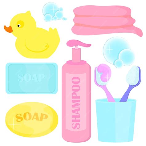 Premium Vector Bathroom Accessories Set Towel Soap Toothbrush