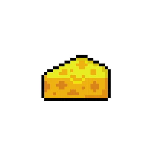 piece of cheese in pixel art style 21195120 Vector Art at Vecteezy