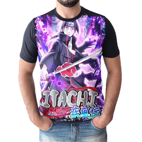 Camiseta Camisa Itachi Uchiha Akatsuki Masculina Infantil Animes