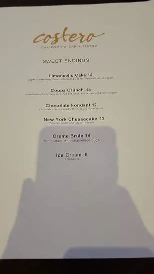 Costero Bistro Menu | Los Angeles, CA | Checkle