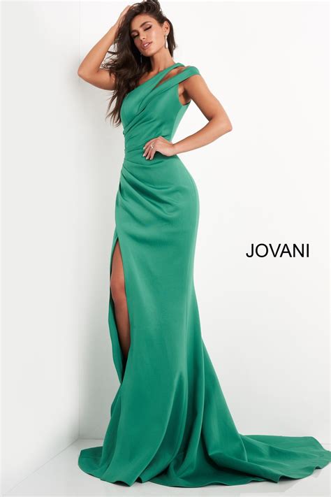 Jovani 04222 Long Train One Shoulder Evening Gown Prom Dress Cutouts R