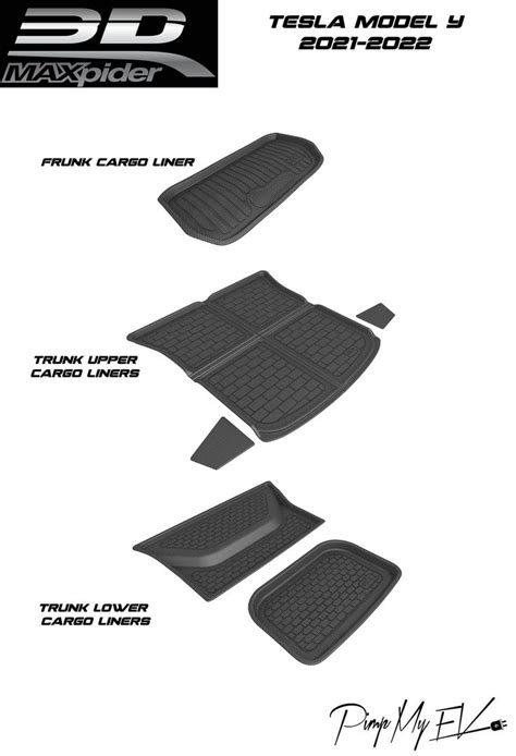 3d Maxpider Custom Fit All Weather Kagu Series Lhd Floor Mats For Tesla Model Y 5 Seat 2021 2023