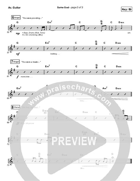 Same God Worship Choir SAB Acoustic Guitar Sheet Music PDF Elevation