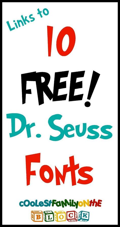 Links To 10 Free Dr Seuss Fonts Perfect For Any Dr Seuss Project