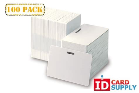 Standard White Mil Pvc Card With Horizontal Slot Punch By Idcardsupply