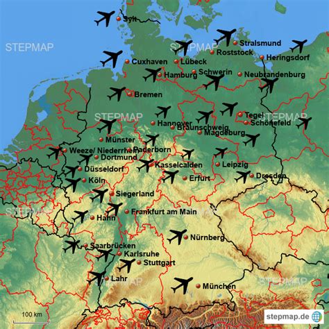 Stepmap Flughafen Deutschland Landkarte Für Deutschland