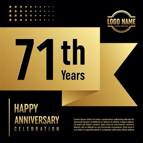 Premium Vector 71 Year Anniversary Template Design With A Golden