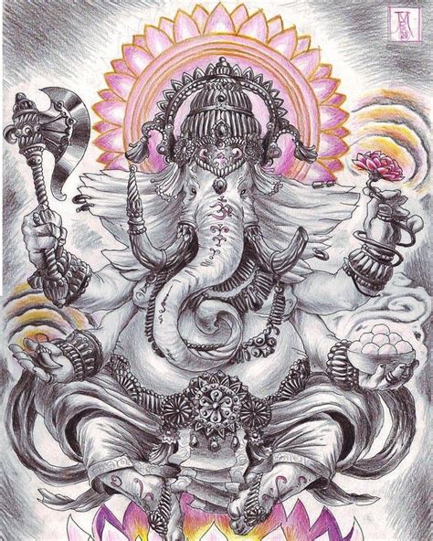 Tatto Ganesha Ganesh Art Ganesha Painting Hindu Art Lord Ganesha