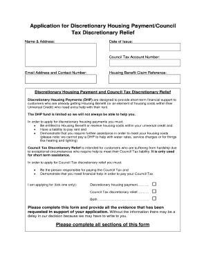 Barnet Discretionary Housing Payment Fill And Sign Printable Template