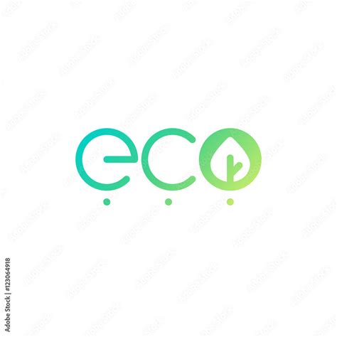 Eco Logo Vector Design Template Soft Color Line Art Logo With Leaf