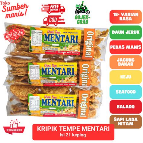 Jual Keripik Tempe Sanan Malang Mentari Mix Rasa 100gr Kab Malang