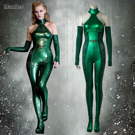 X Men Viper Cospaly Costume Marvel Superhero Outfit Green Jumpsuit