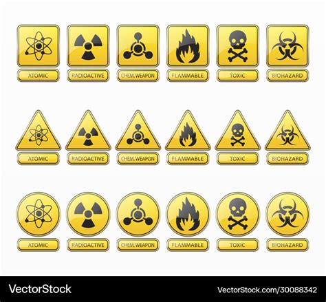 Variety highly toxic signs Royalty Free Vector Image