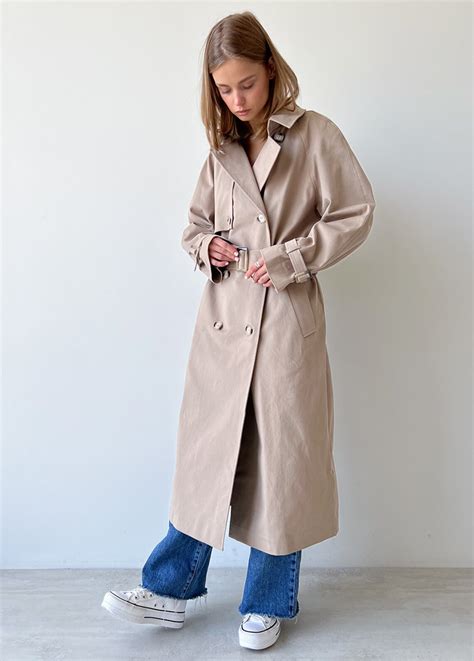 Beige Trench Coat For Women Beige Relaxed Trench Coat With Etsy