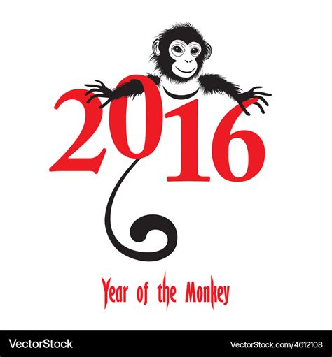 Chinese new year 2016 monkey Royalty Free Vector Image