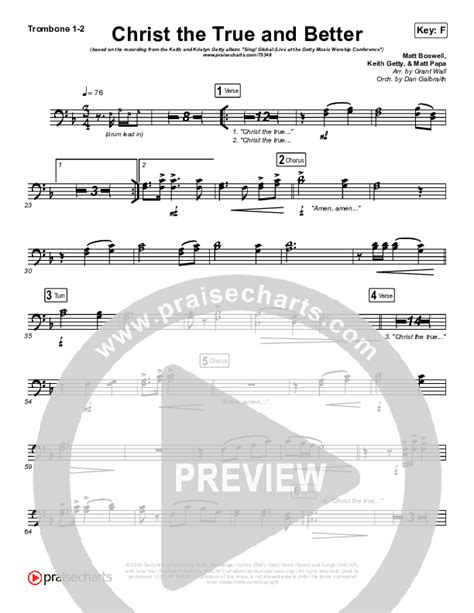 Christ The True And Better Trombone Sheet Music PDF Keith Kristyn