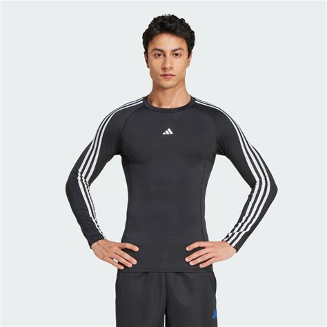 Adidas Techfit Compression Training 3 Stripes Long Sleeve Black In5586