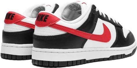 Nike Dunk Low Retro Red Swoosh Panda Sneakers Black