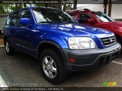 Electron Blue Metallic 2001 Honda Cr V Ex 4wd Dark Gray Interior