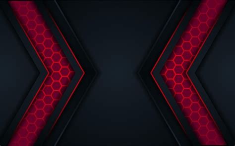 Tecnologia Futurista De Fundo Moderno Brilho Hexagonal Vermelho Vetor