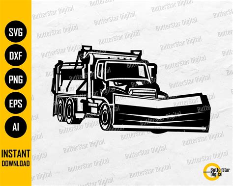 Snow Plow Truck Svg Winter Svg Snowplow Illustration Etsy