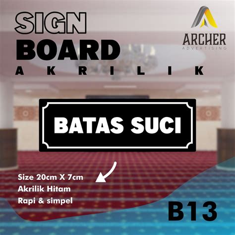 Jual SIGN BOARD AKRILIK PENUNJUK RUANGAN BATAS SUCI Shopee Indonesia