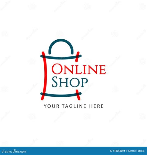 Online Shop Logo Vector Template Design Illustration Stock Vector