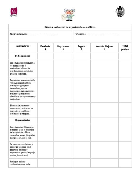 Rúbrica Evaluación Proyectos Científicos 1