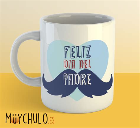 Taza Feliz día del Padre corazón con bigote MuyChulo Regalos Originales