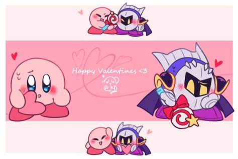 Valentines From Meta And Kirb By Koku Draws On Deviantart