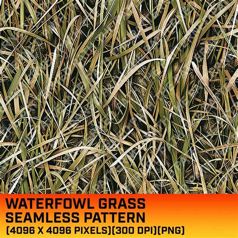 Waterfowl Grass Camouflage Digital Pattern Seamless Pattern Hunting Pattern Hunting Life