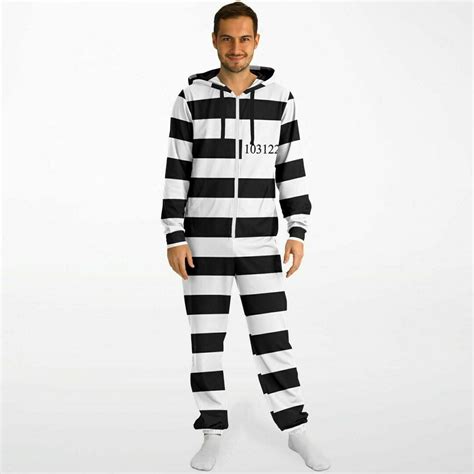 Prison Stripes Costume Jumpsuit Vintage Prisoner Halloween One Piece Costume Etsy