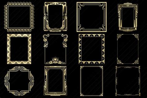 Elegant Gold Foil Frames For Art Deco And Nouveau Designs