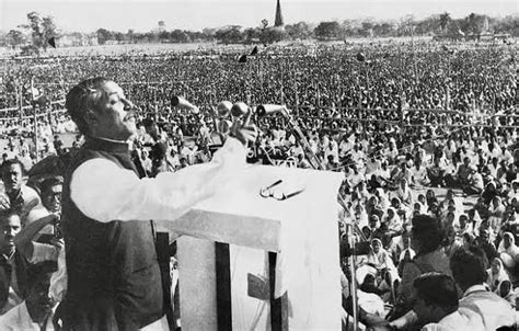 Sheikh Mujibur Rahman Delivering The 7 March Speech Of Bangabandhu In