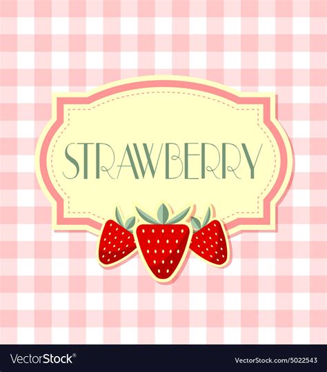 Strawberry Label Royalty Free Vector Image VectorStock