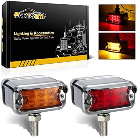 Partsam Pcs Dual Revolution Amber Red Led Marker Lights Turn Signal