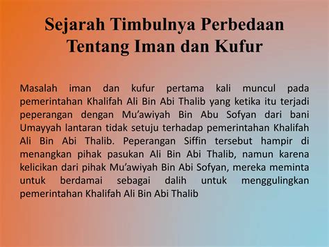 Perbandingan Aliran Iman Dan Kufur Ppt