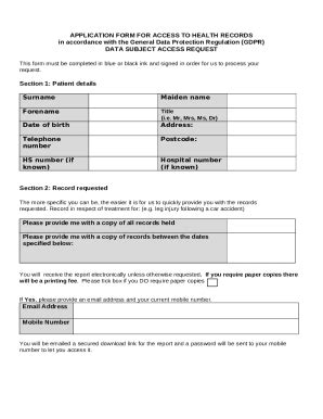 Subject Access Request Sar Doc Template Pdffiller