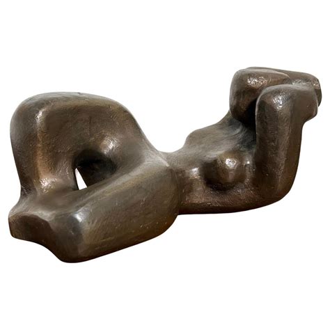 Vintage Figural Nude Bronze Wrought Iron And Wood Sculpture Circa S S For Sale At StDibs
