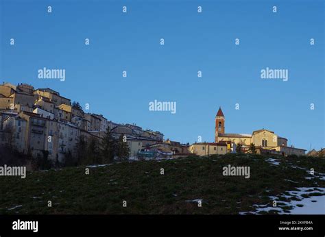 Rivisondoli Aq View Of The Characteristic Snowy Mountain Village