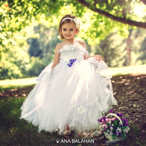 Flower Girl Dress White Vintage Flower Girl Tutu Dress