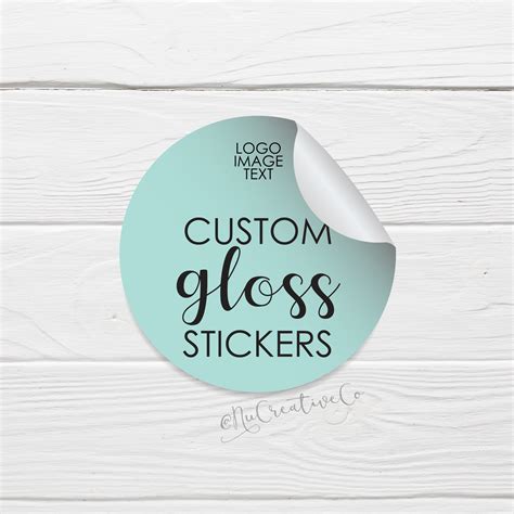 Custom Gloss Stickers White Gloss Logo Image Text Stickers - Etsy