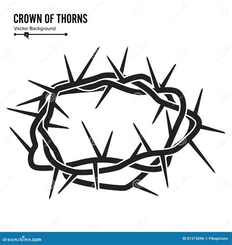 Crown Of Thorns Jesus Christ Side View Color Vector | CartoonDealer.com #162277722